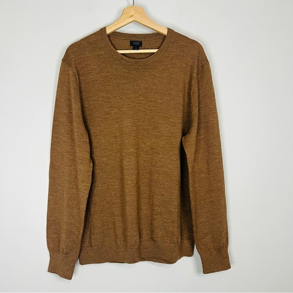 J. Crew Brown Soft Merino Crewneck Large - Picture 2 of 6
